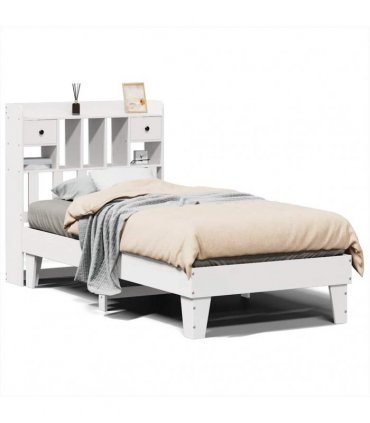 vidaXL Bed Frame without Mattress White 90x200 cm Solid Wood Pine