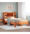 vidaXL Bed Frame without Mattress Wax Brown 135x190 cm Solid Wood Pine