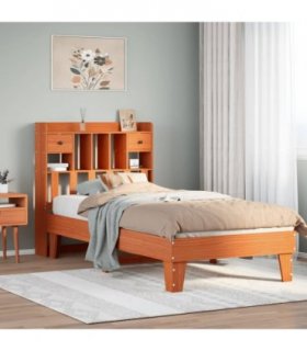 vidaXL Bed Frame without Mattress Wax Brown 75x190 cm Solid Wood Pine
