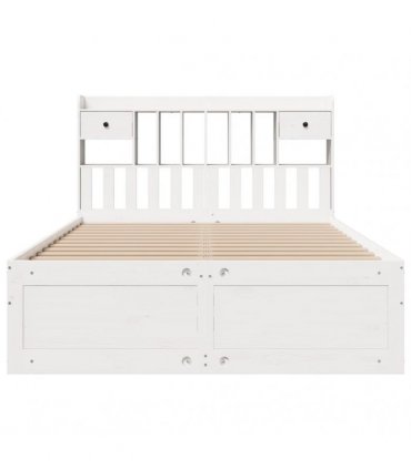 vidaXL Bookcase Bed without Mattress White 150x200 cm Solid Wood Pine