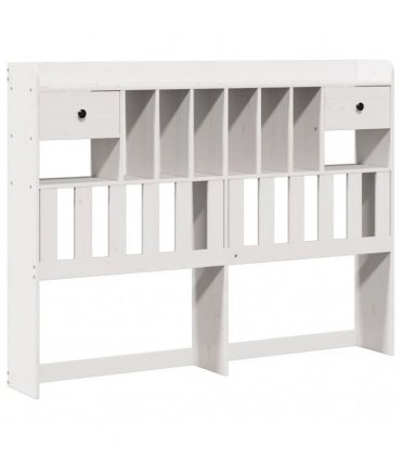 vidaXL Bookcase Bed without Mattress White 150x200 cm Solid Wood Pine