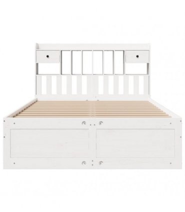 vidaXL Bookcase Bed without Mattress White 140x200 cm Solid Wood Pine