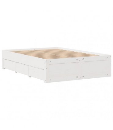 vidaXL Bookcase Bed without Mattress White 140x200 cm Solid Wood Pine