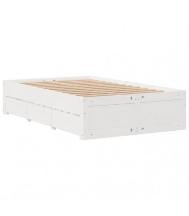 vidaXL Bookcase Bed without Mattress White 135x190 cm Solid Wood Pine