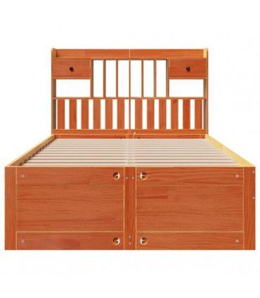 vidaXL Bookcase Bed without Mattress Wax Brown 135x190 cm