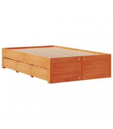 vidaXL Bookcase Bed without Mattress Wax Brown 135x190 cm