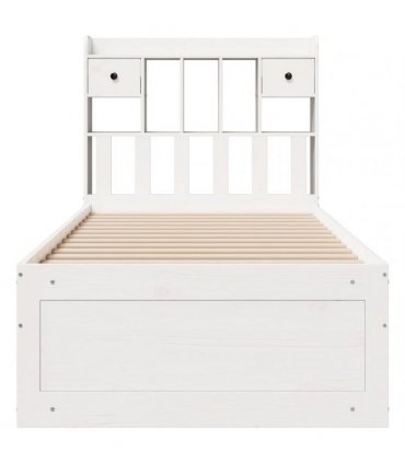 vidaXL Bookcase Bed without Mattress White 75x190 cm Solid Wood Pine