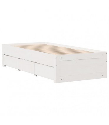 vidaXL Bookcase Bed without Mattress White 75x190 cm Solid Wood Pine