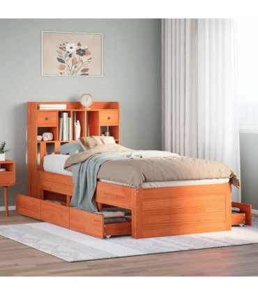 vidaXL Bookcase Bed without Mattress Wax Brown 75x190 cm