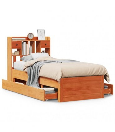vidaXL Bookcase Bed without Mattress Wax Brown 75x190 cm
