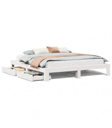 vidaXL Bed Frame without Mattress White 180x200 cm Solid Wood Pine