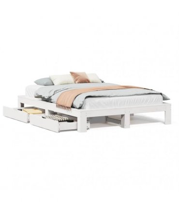 vidaXL Bed Frame without Mattress White 160x200 cm Solid Wood Pine
