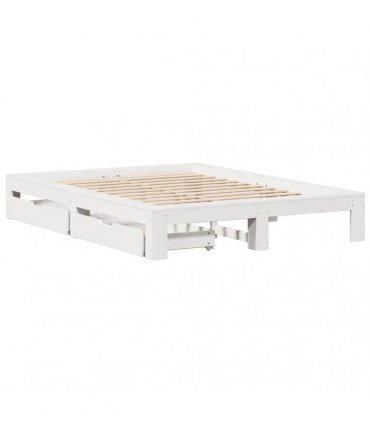 vidaXL Bed Frame without Mattress White 140x200 cm Solid Wood Pine