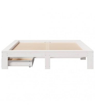 vidaXL Bed Frame without Mattress White 140x200 cm Solid Wood Pine