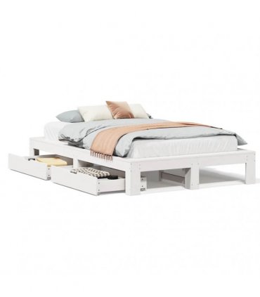 vidaXL Bed Frame without Mattress White 120x200 cm Solid Wood Pine