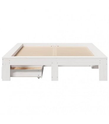 vidaXL Bed Frame without Mattress White 120x200 cm Solid Wood Pine