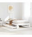 vidaXL Bed Frame without Mattress White 100x200 cm Solid Wood Pine