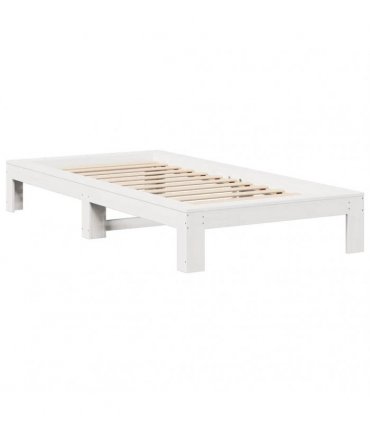 vidaXL Bed Frame without Mattress White 100x200 cm Solid Wood Pine