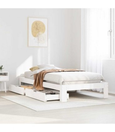 vidaXL Bed Frame without Mattress White 90x200 cm Solid Wood Pine