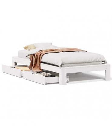 vidaXL Bed Frame without Mattress White 90x200 cm Solid Wood Pine