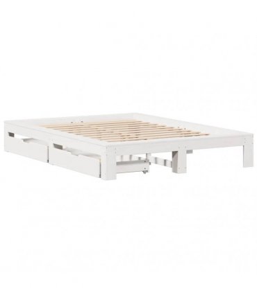 vidaXL Bed Frame without Mattress White 140x190 cm Solid Wood Pine