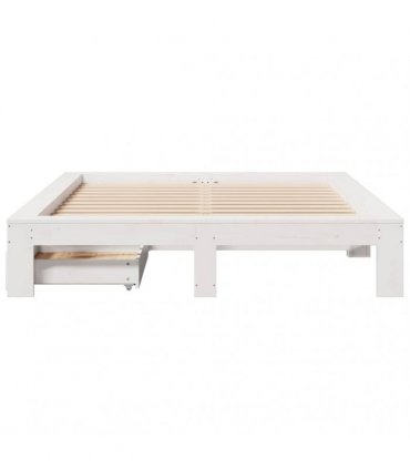 vidaXL Bed Frame without Mattress White 140x190 cm Solid Wood Pine
