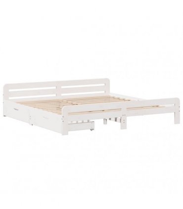 vidaXL Bed frame without Mattress White 200x200 cm Solid Wood Pine