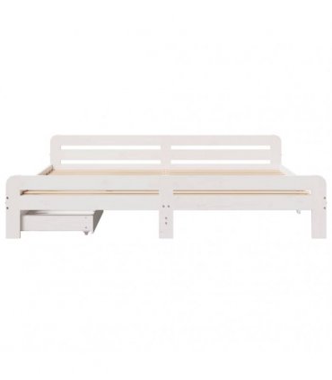 vidaXL Bed frame without Mattress White 200x200 cm Solid Wood Pine