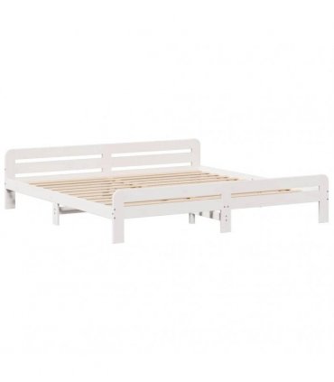 vidaXL Bed frame without Mattress White 200x200 cm Solid Wood Pine