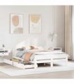 vidaXL Bed frame without Mattress White 150x200 cm Solid Wood Pine