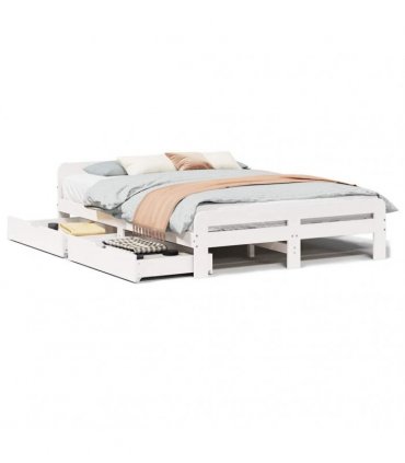 vidaXL Bed frame without Mattress White 150x200 cm Solid Wood Pine
