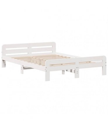 vidaXL Bed frame without Mattress White 140x190 cm Solid Wood Pine