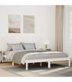 vidaXL Extra Long Bed Frame without Mattress White 140x210 cm