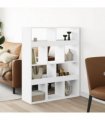vidaXL Room Divider White 100x33x125,5 cm Engineered Wood