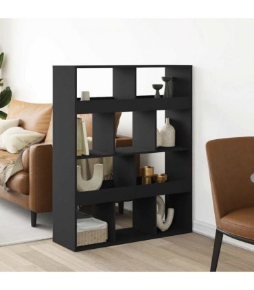 vidaXL Room Divider Black 100x33x125,5 cm Engineered Wood