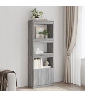 vidaXL Highboard Grey Sonoma 63x33x180 cm Engineered Wood