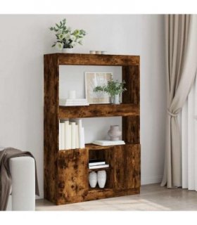 vidaXL Highboard Smoked Oak 92x33x140 cm Engineered Wood
