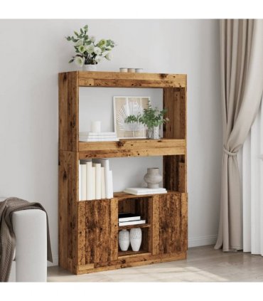 vidaXL Highboard Old Wood 92x33x140 cm Engineered Wood
