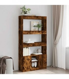 vidaXL Highboard Smoked Oak 92x33x180 cm Engineered Wood