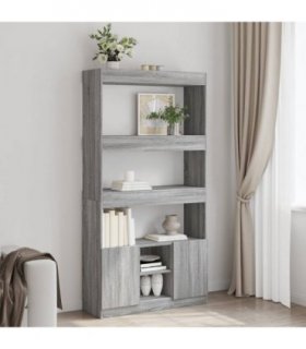 vidaXL Highboard Grey Sonoma 92x33x180 cm Engineered Wood