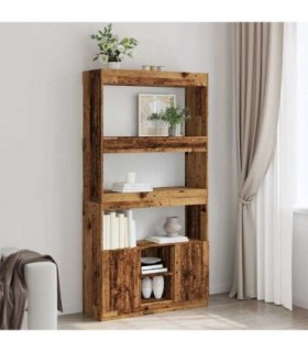 vidaXL Highboard Old Wood 92x33x180 cm Engineered Wood