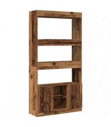 vidaXL Highboard Old Wood 92x33x180 cm Engineered Wood