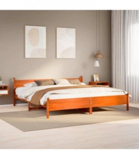vidaXL Bed Frame without Mattress Wax Brown 200x200 cm Solid Wood Pine