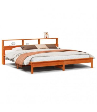vidaXL Bed Frame without Mattress Wax Brown 180x200 cm Solid Wood Pine