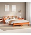 vidaXL Bed Frame without Mattress Wax Brown 140x190 cm Solid Wood Pine