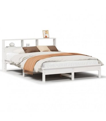 vidaXL Bed Frame without Mattress White 135x190 cm Solid Wood Pine