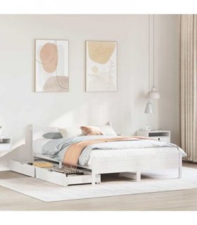 vidaXL Bed Frame without Mattress White 150x200 cm Solid Wood Pine