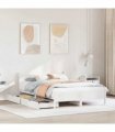 vidaXL Bed Frame without Mattress White 150x200 cm Solid Wood Pine