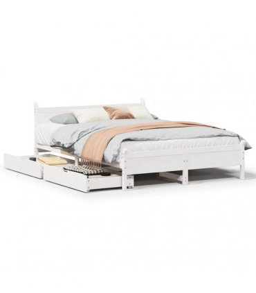 vidaXL Bed Frame without Mattress White 150x200 cm Solid Wood Pine