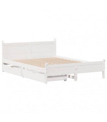 vidaXL Bed Frame without Mattress White 150x200 cm Solid Wood Pine